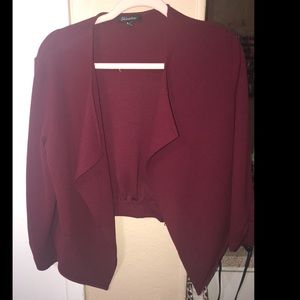 Burgundy cropped blazer